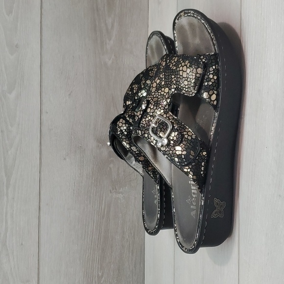 Alegria Women PEG-780 Leather Wedge Sandals shoes sz 41/10.5-11 - Picture 2 of 13